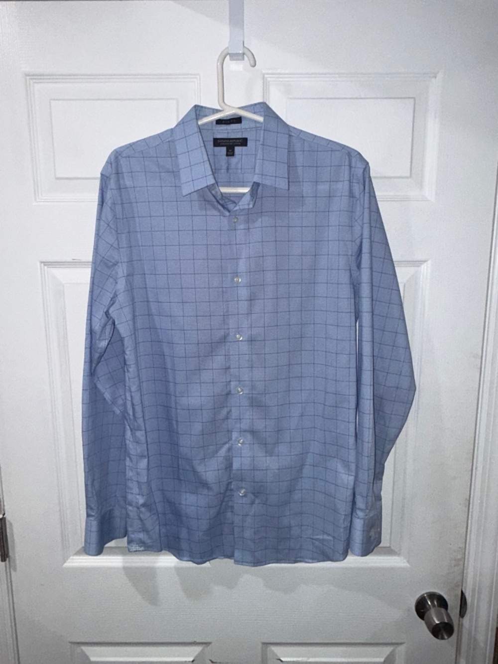 Banana Republic Slim Fit Grid Pattern Long Sleeve Button Down Shirt - LARGE